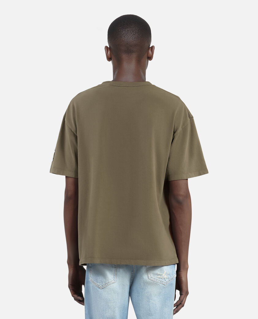 The Kooples HOMME DARK BROWN t-shirt avec patchs kaki