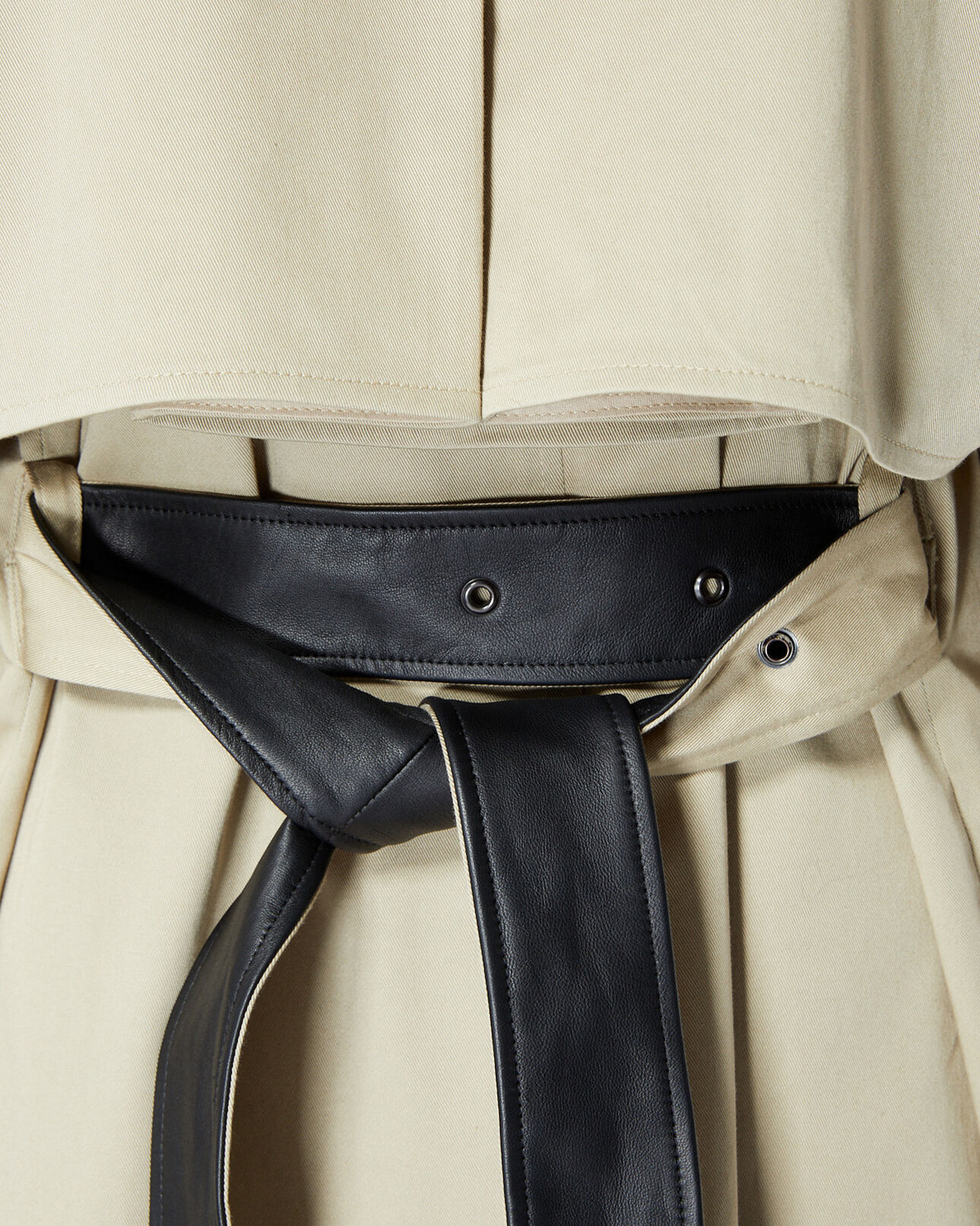 The Kooples DAMEN BEIGE halblanger beiger trenchcoat aus baumwolle