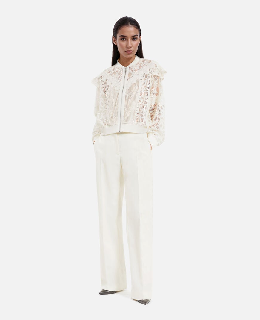 The Kooples WOMEN ECRU ruffled jacket in ecru lace