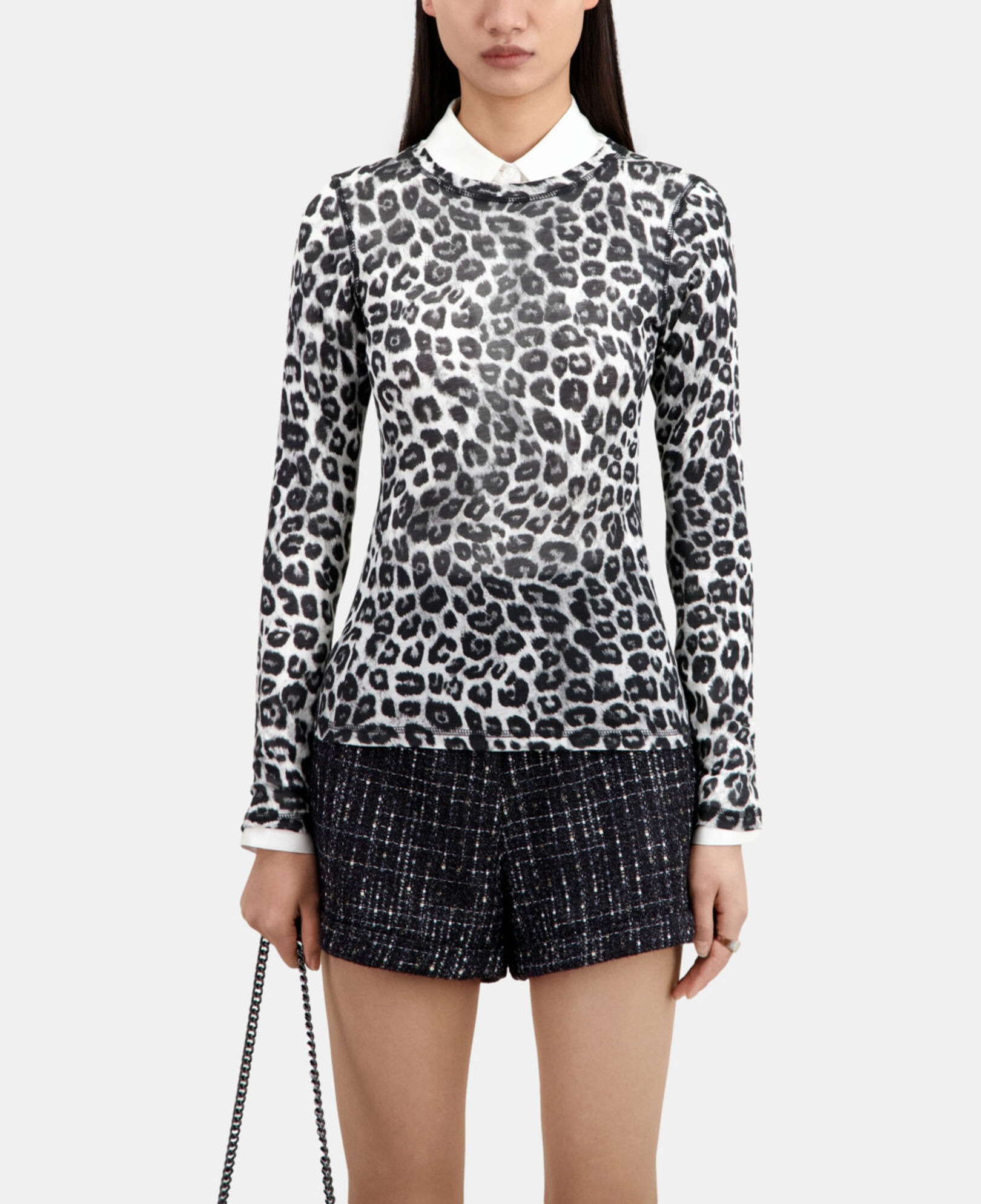 The Kooples WOMEN BLACK GREY women's printed t-shirt