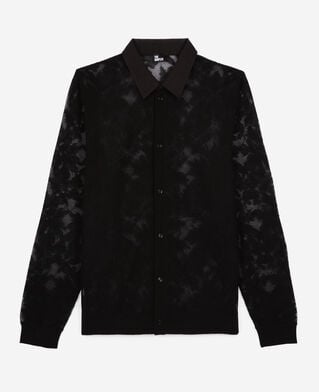 The Kooples MEN BLACK black lace shirt