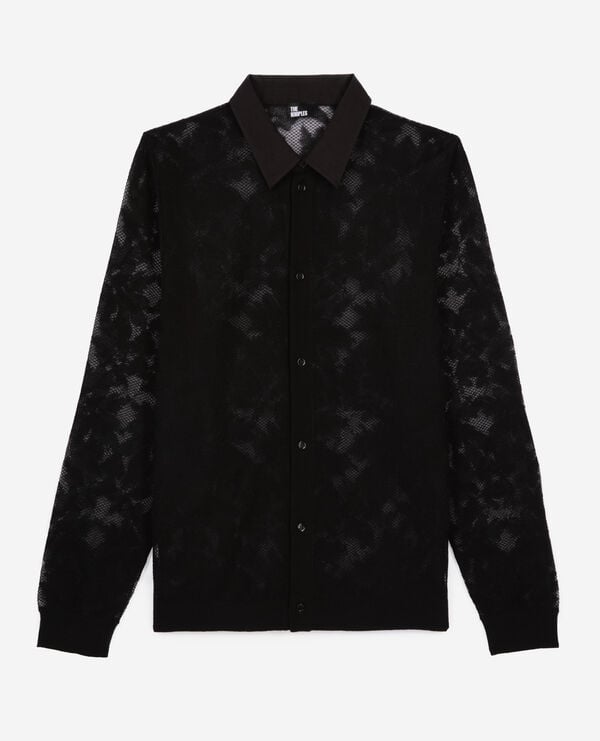 The Kooples HOMME BLACK chemise en dentelle noire