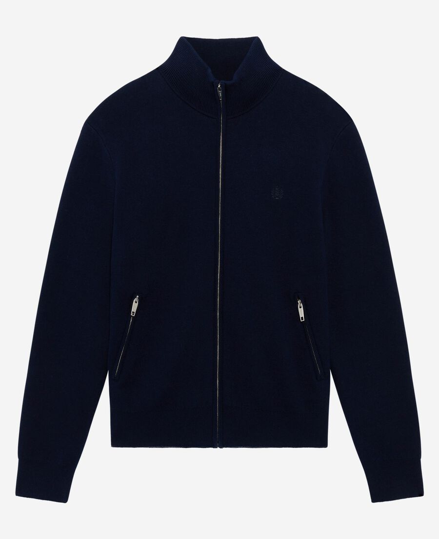 The Kooples MEN NAVY double-sided wool cardigan with navy zip