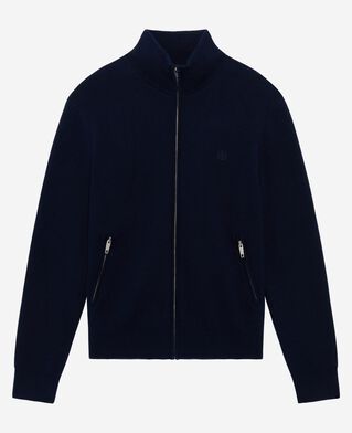 The Kooples MEN NAVY double-sided wool cardigan with navy zip