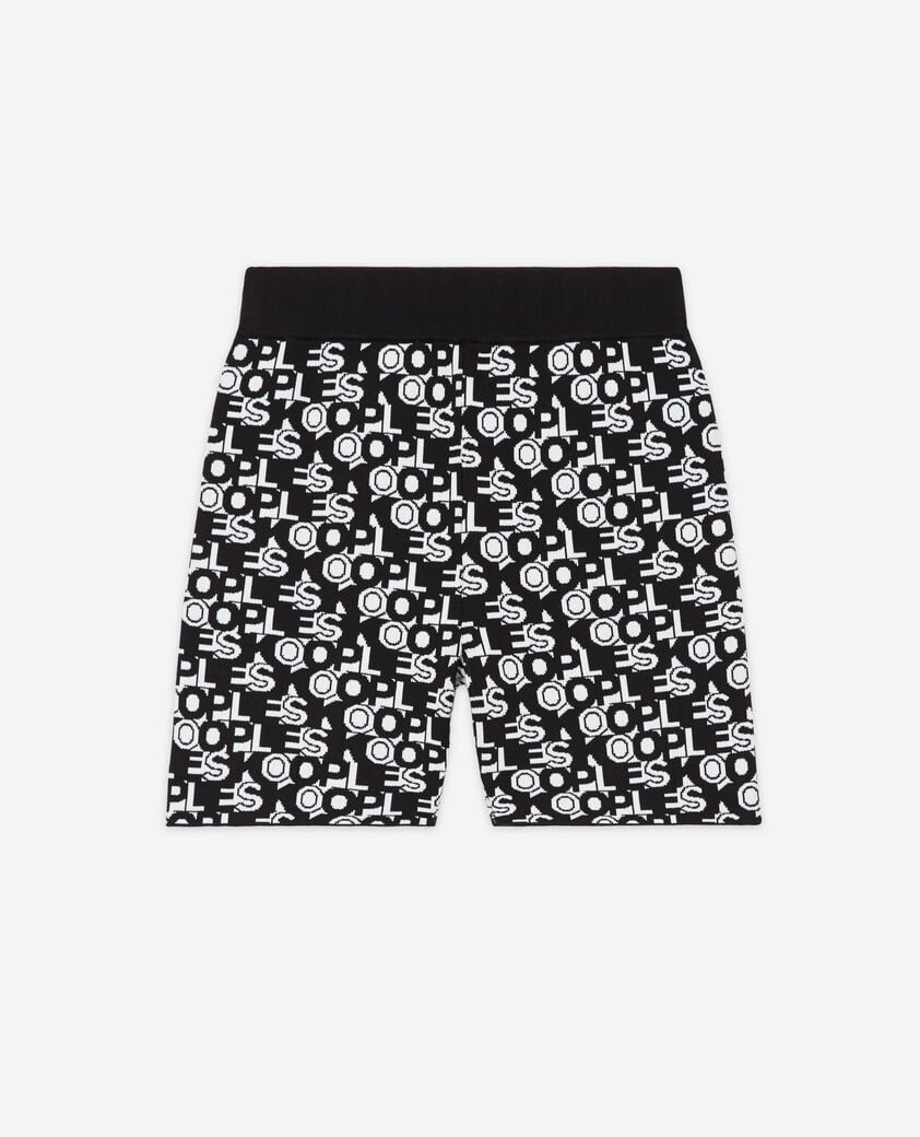 The Kooples FEMME BLACK WHITE short cycliste en maille à logo