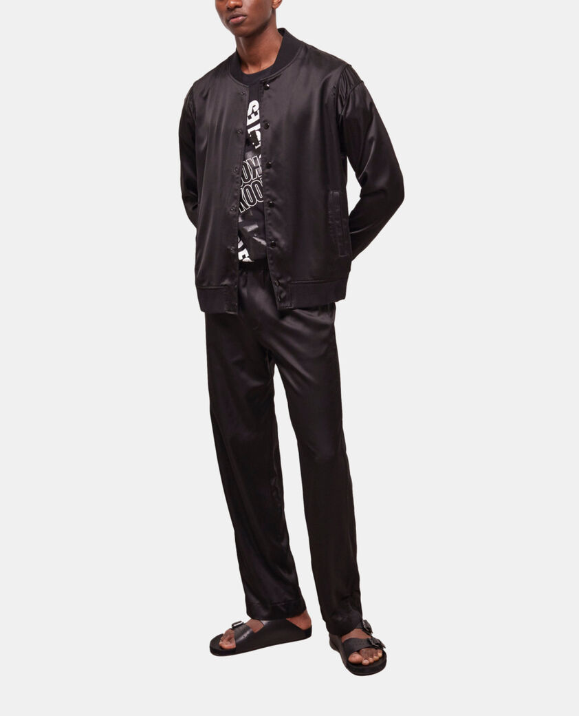 The Kooples HERREN BLACK schwarze jacke mit satin-effekt