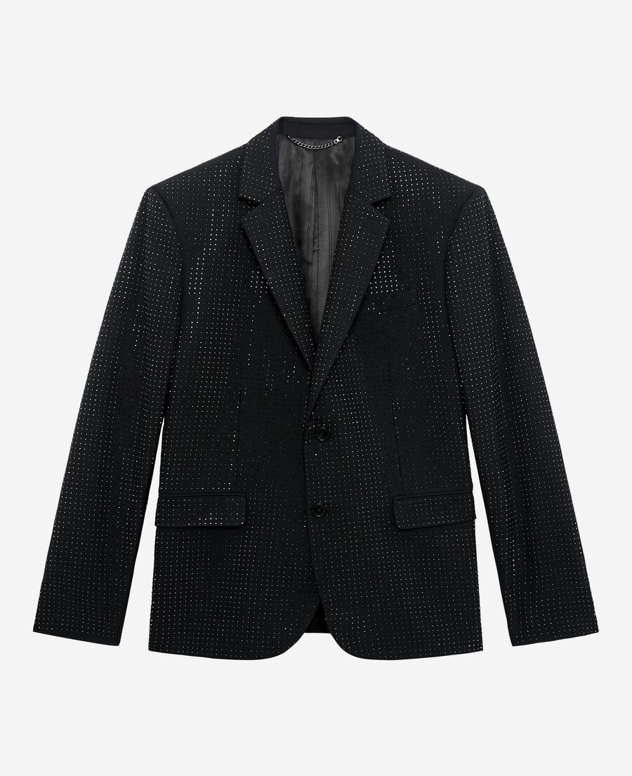 The Kooples HERREN BLACK schwarze jacke mit strasssteinen