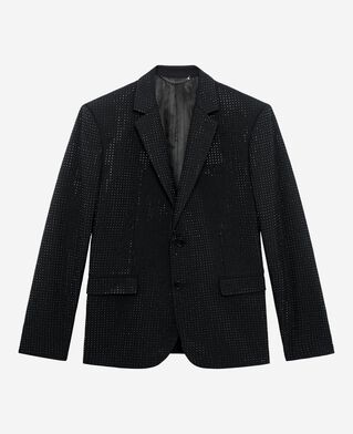 The Kooples HERREN BLACK schwarze jacke mit strasssteinen