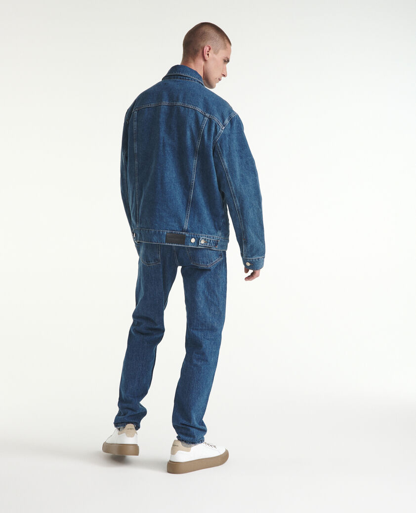 The Kooples HERREN BLUE WASHED jeansjacke blau schaffellfutter