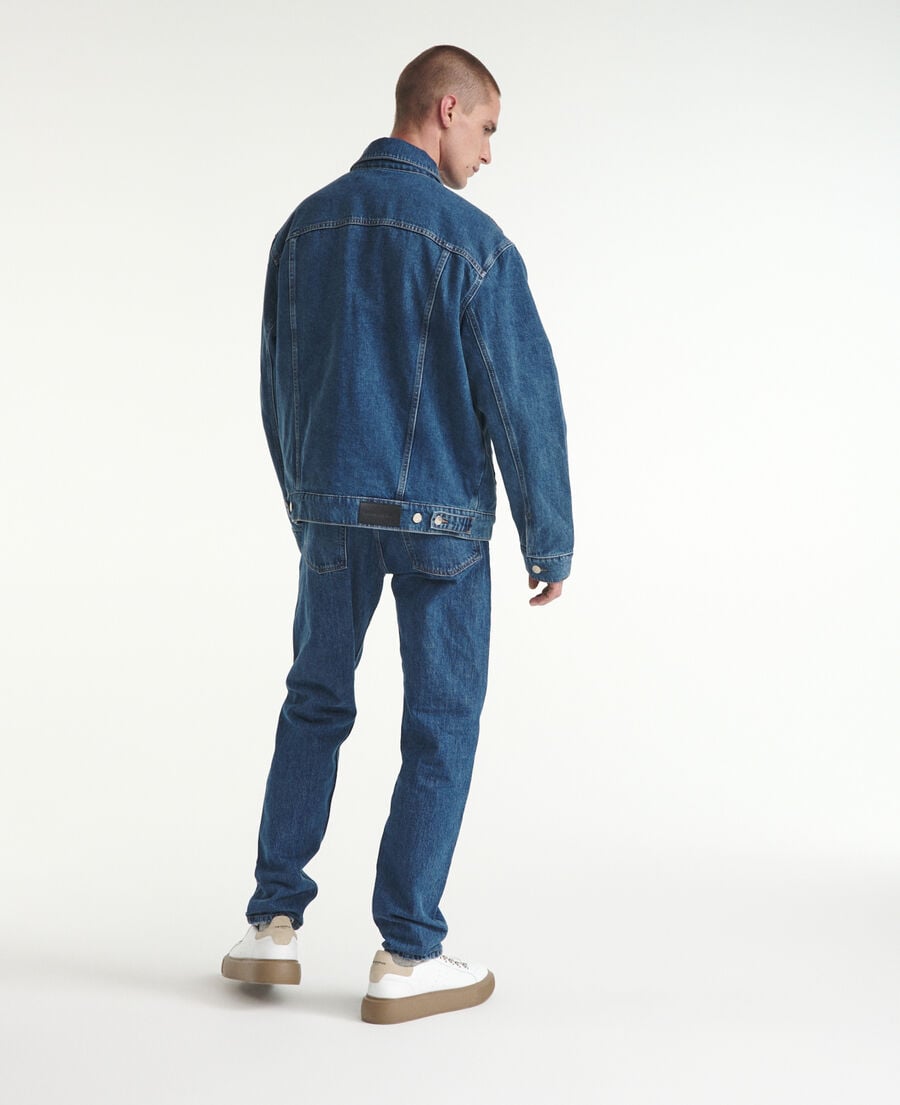 The Kooples HERREN BLUE WASHED jeansjacke blau schaffellfutter