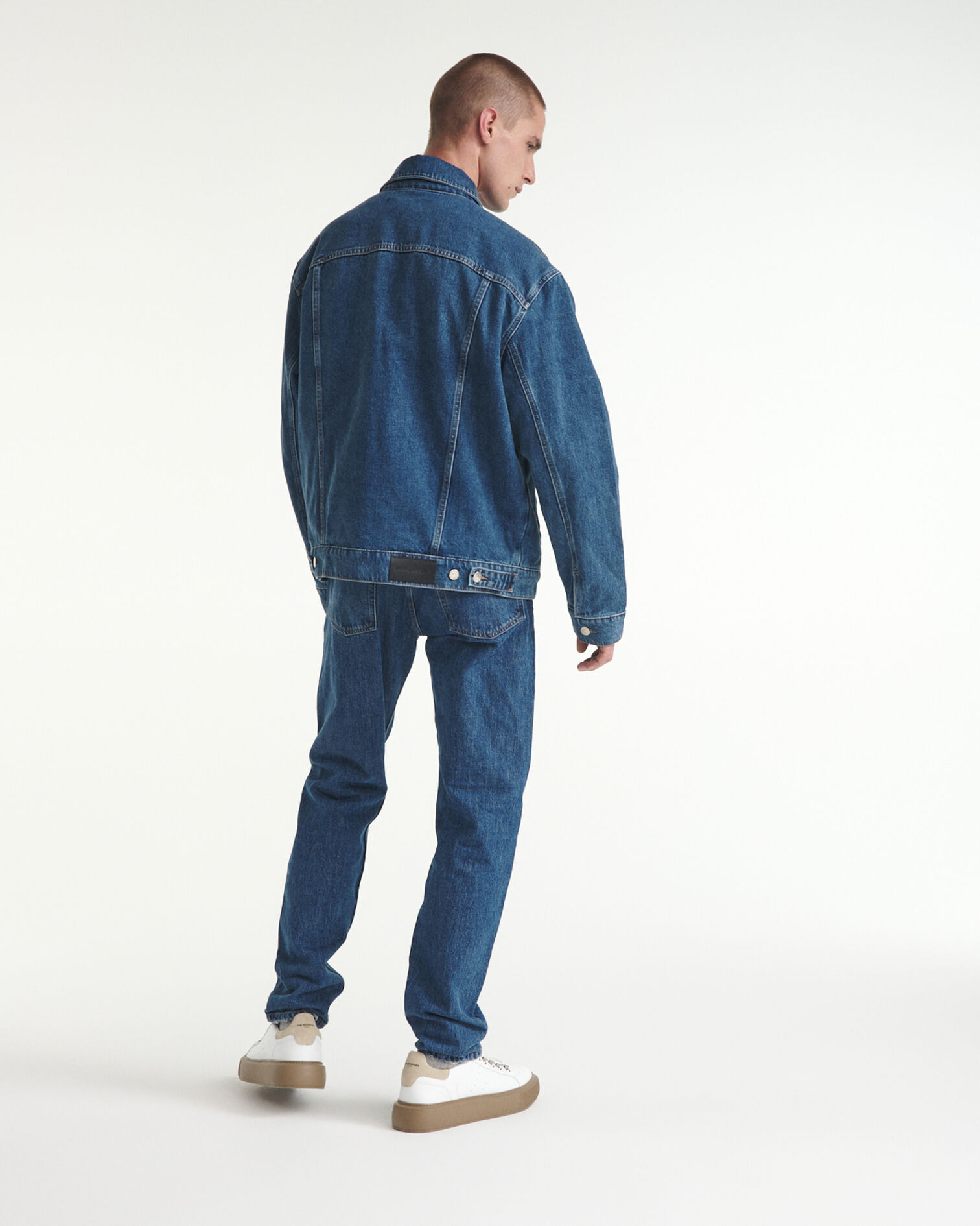 Blue jean jacket with sheepskin lining, BLUE WASHED, hi-res image number null