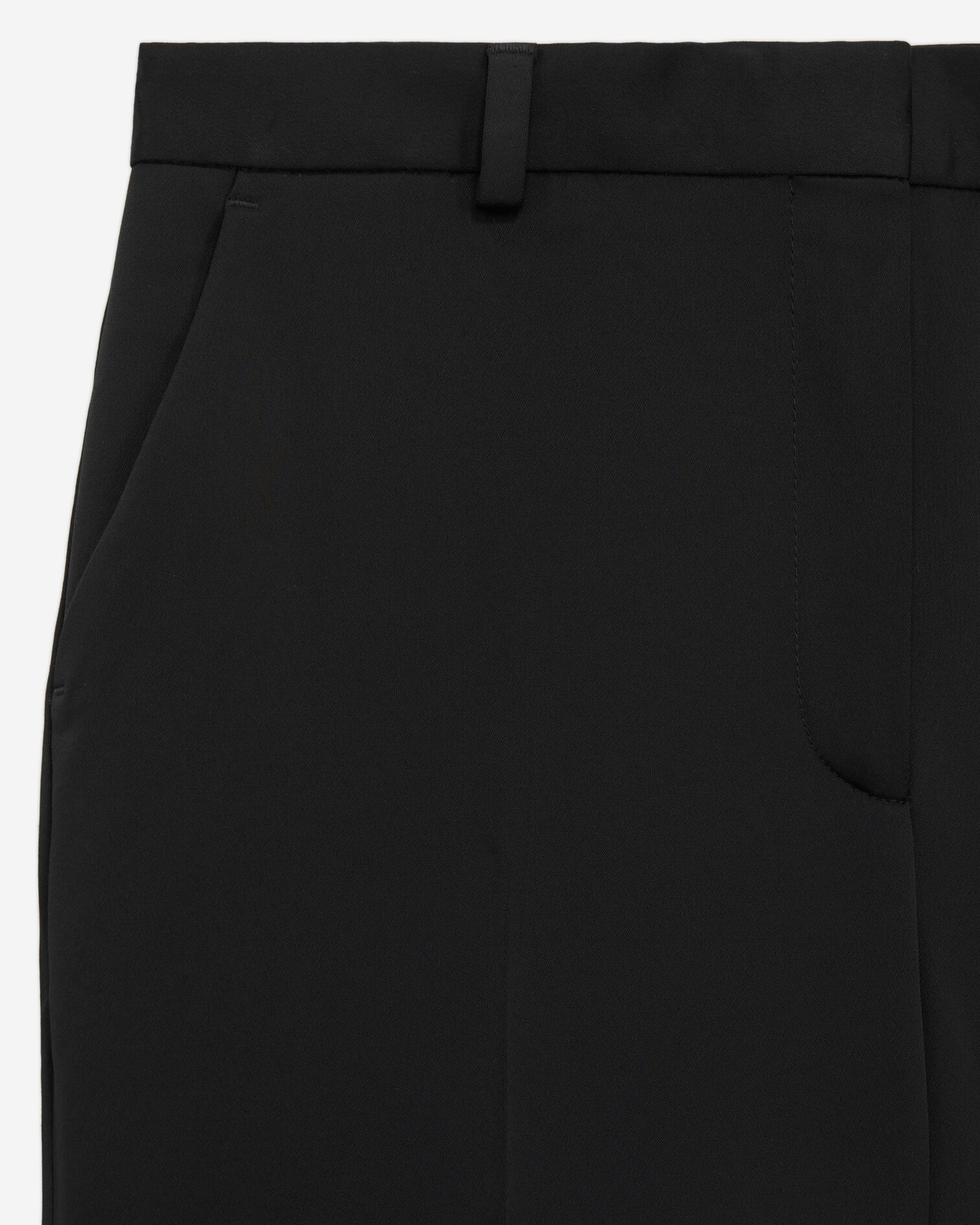 Pantalon tailleur noir satiné, BLACK, hi-res image number null