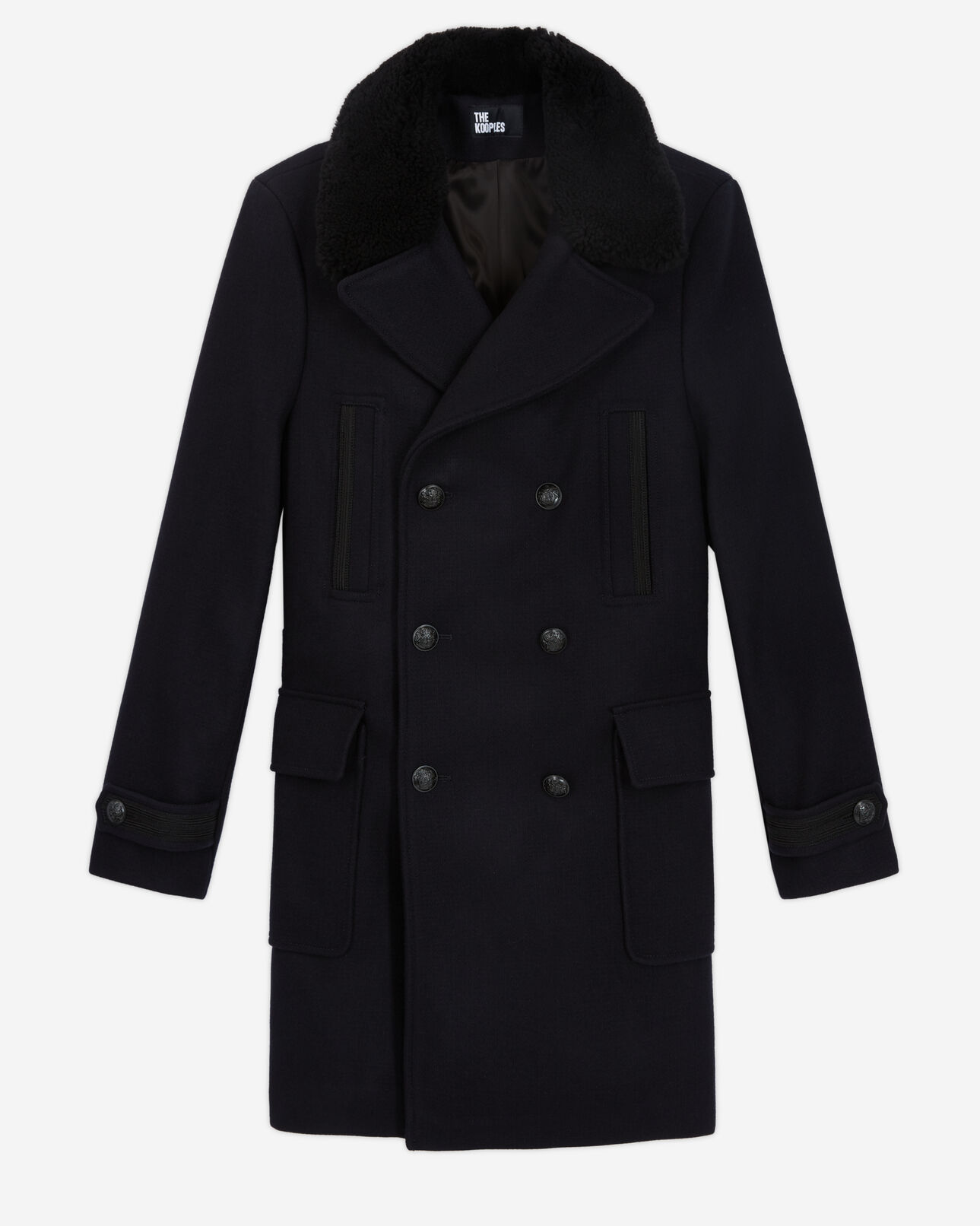 The Kooples HOMME DARK NAVY manteau en laine bleu marine