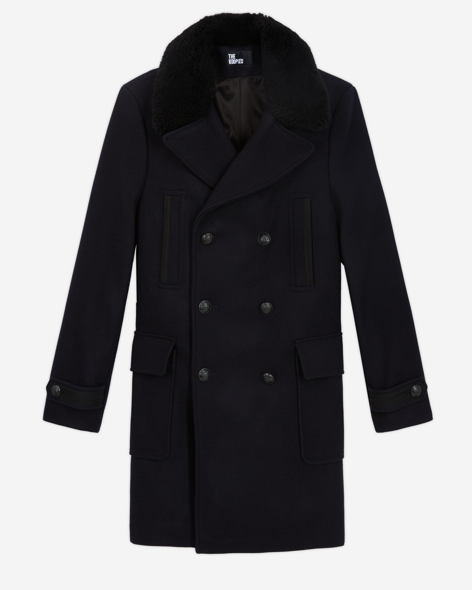 Manteau en laine bleu marine, DARK NAVY, hi-res image number null