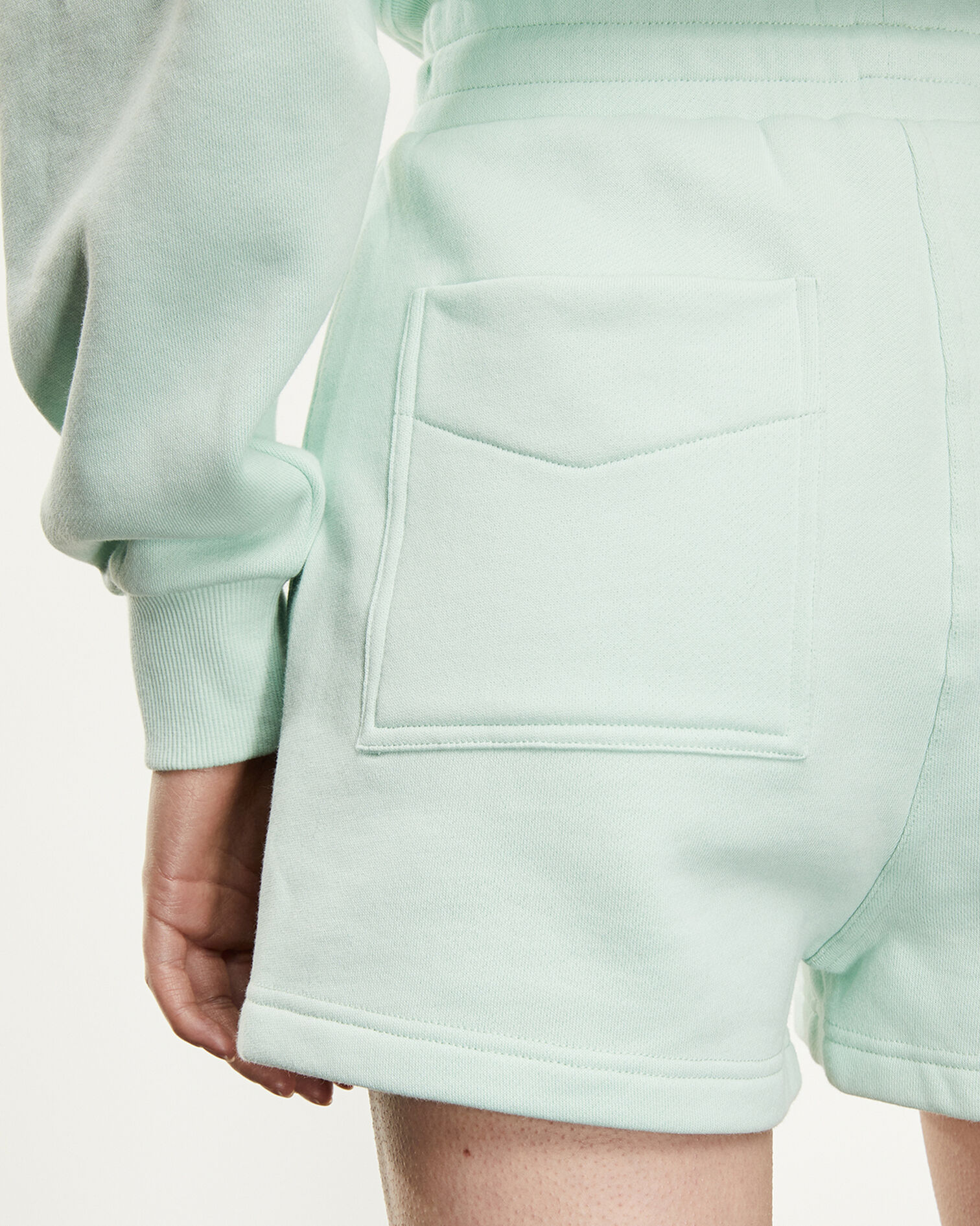 Green cotton shorts with embossed logo, MINT, hi-res image number null