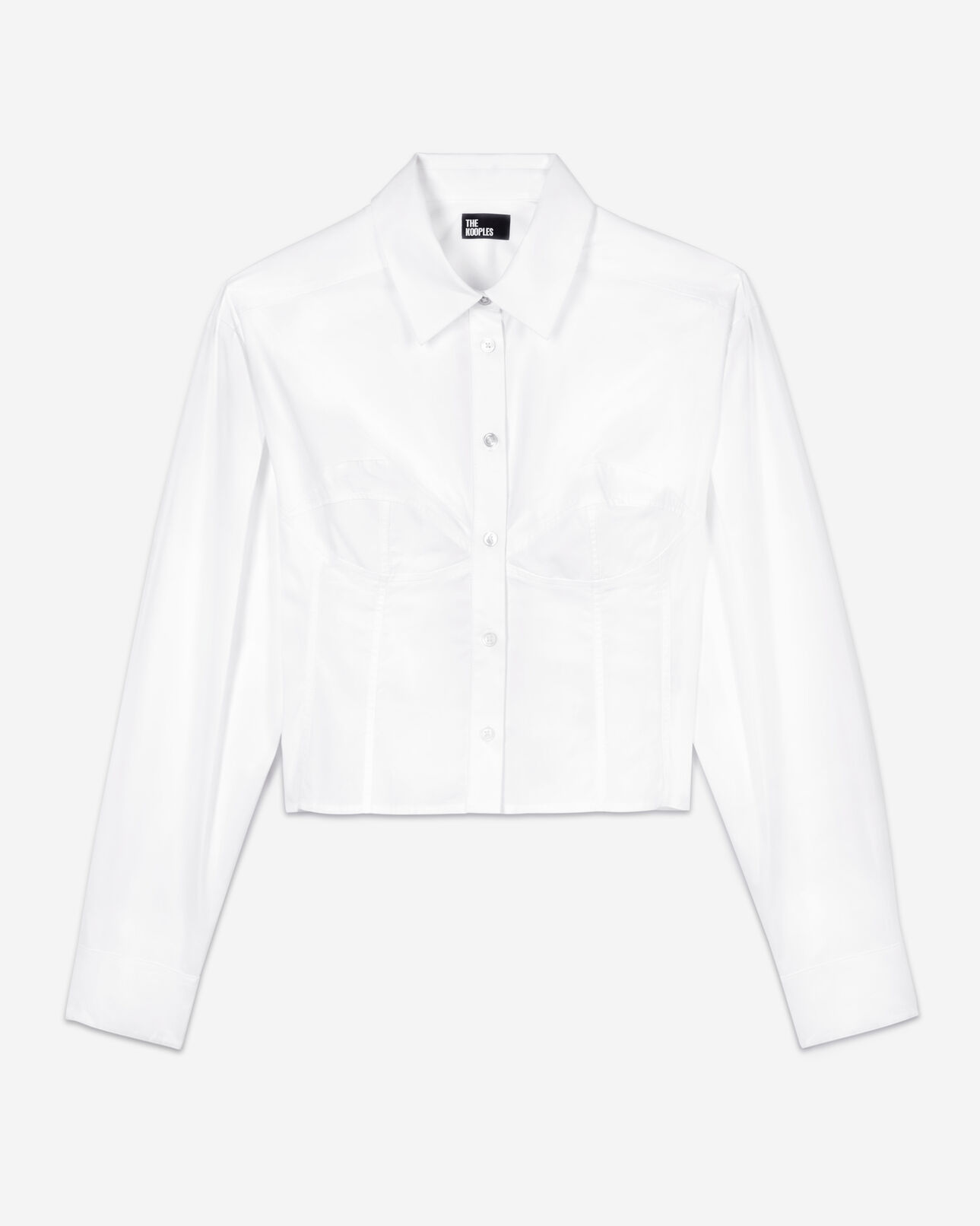 The Kooples MUJER WHITE camisa blanca pespuntes tipo corsé