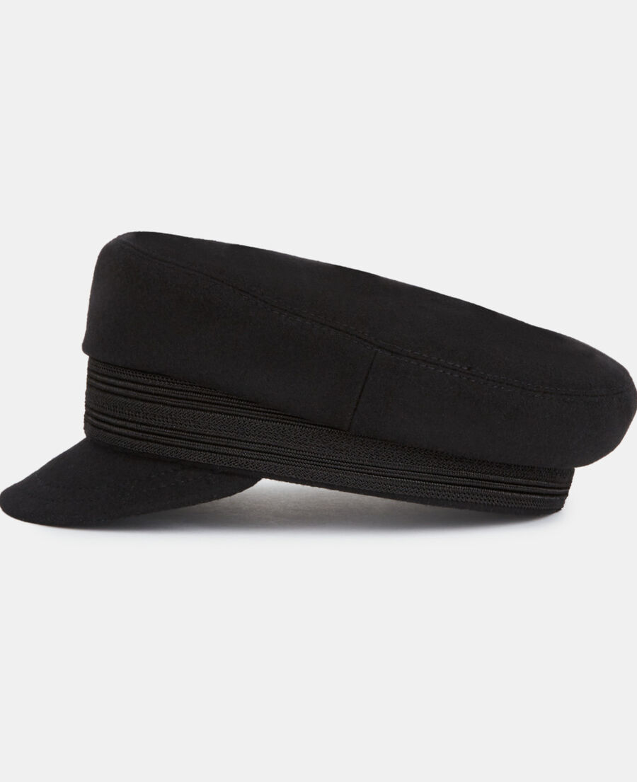 black wool cap