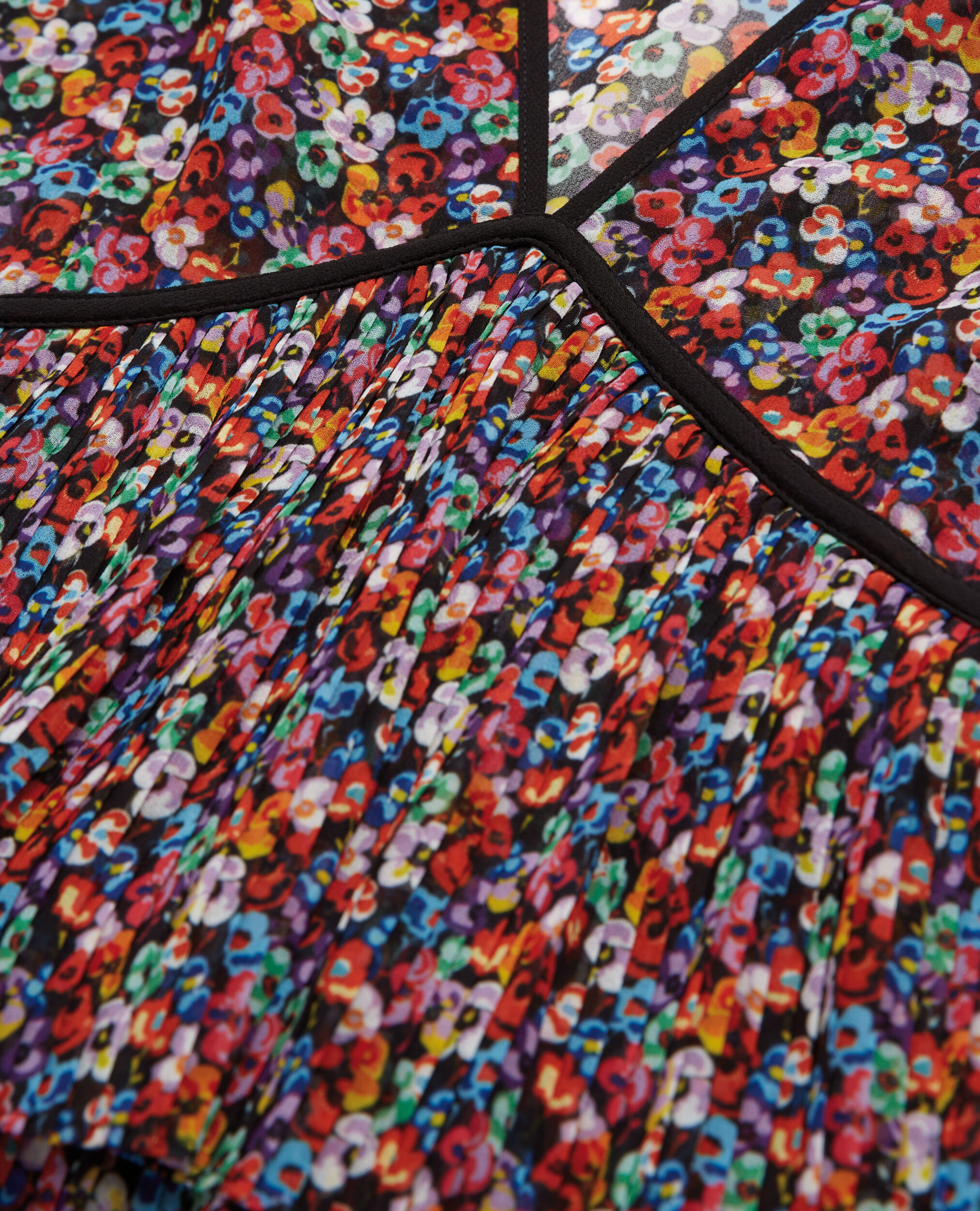 Short multicolor pleated dress, MULTICOLOR, hi-res image number null