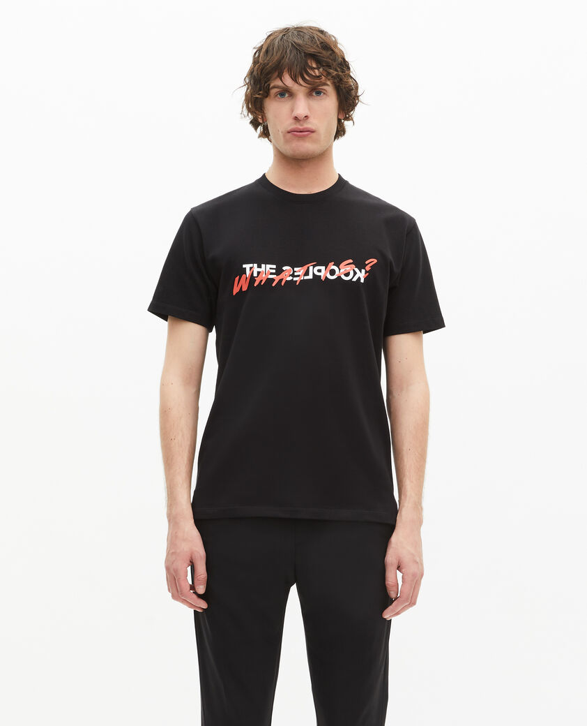 The Kooples HERREN BLACK schwarzes t-shirt „what is“ für herren
