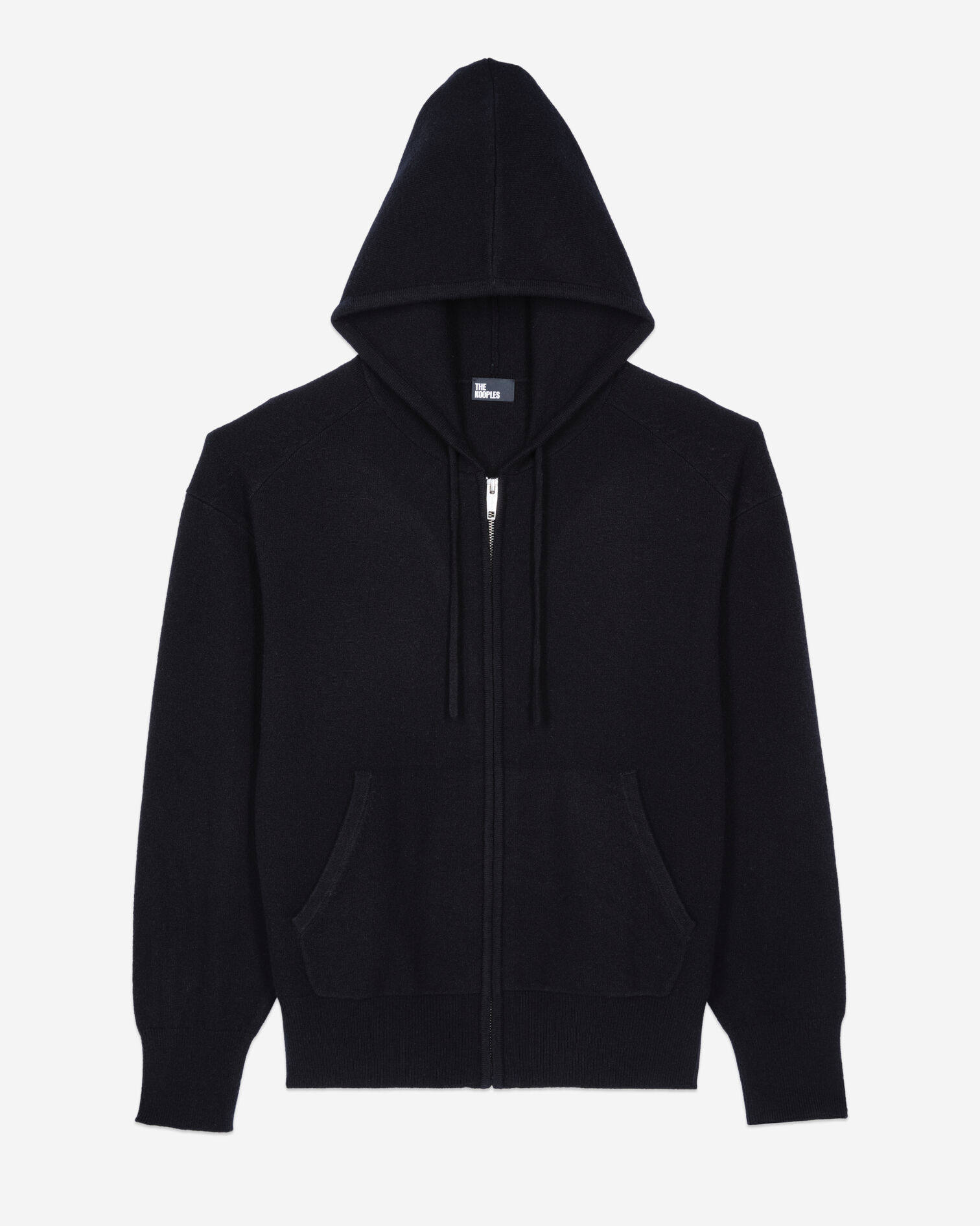 Sweatshirt à capuche en laine et cachemire noir, BLACK, hi-res image number null