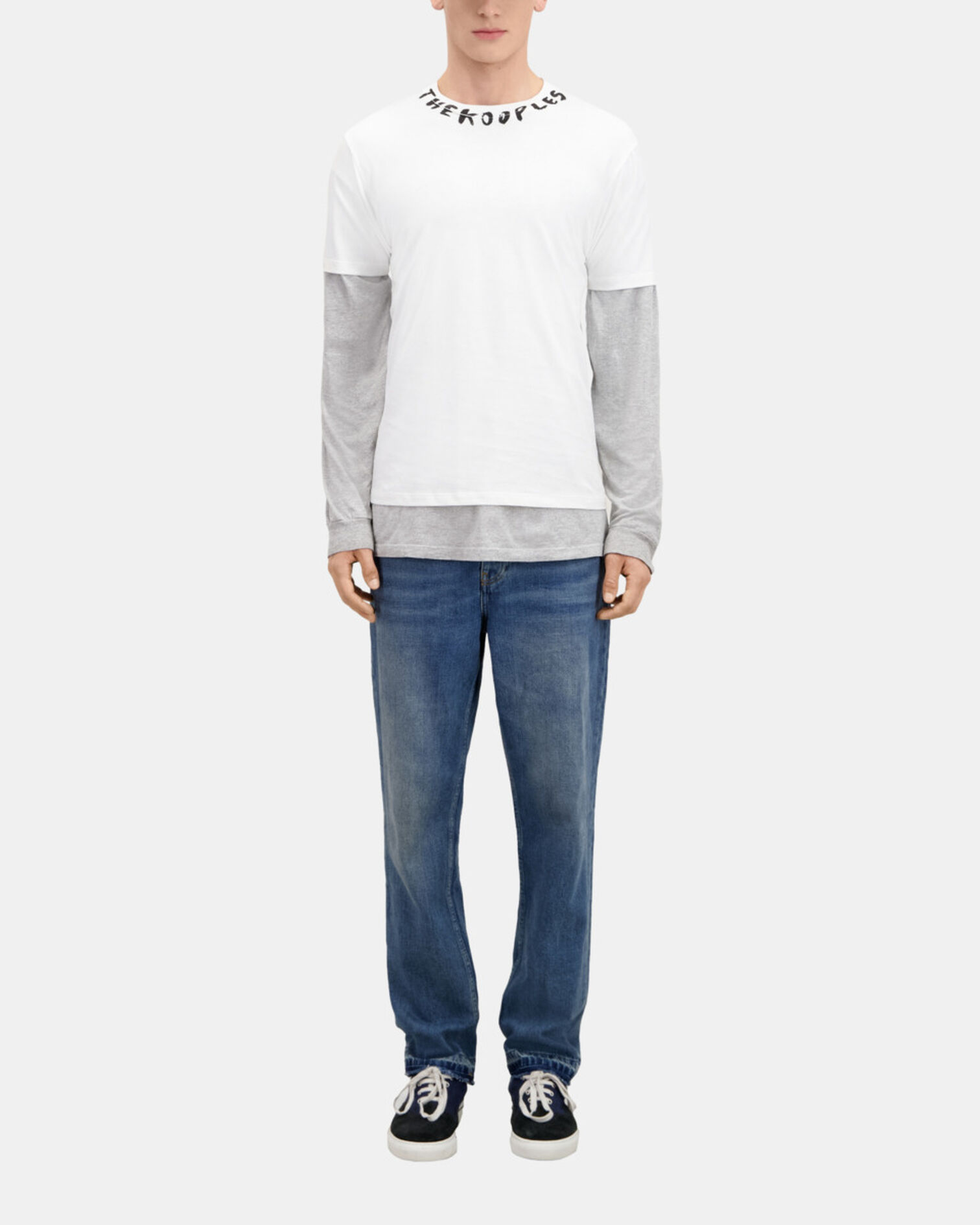 T-shirt Homme blanc avec logo, WHITE, hi-res image number null