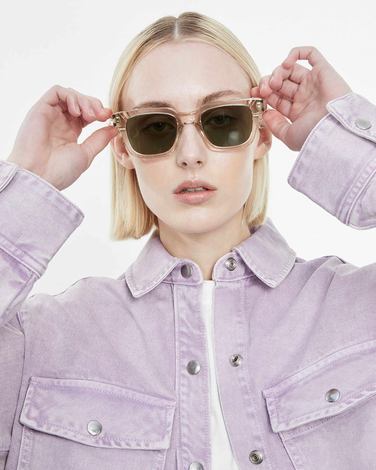 The Kooples WOMEN GREY transparent gray sunglasses