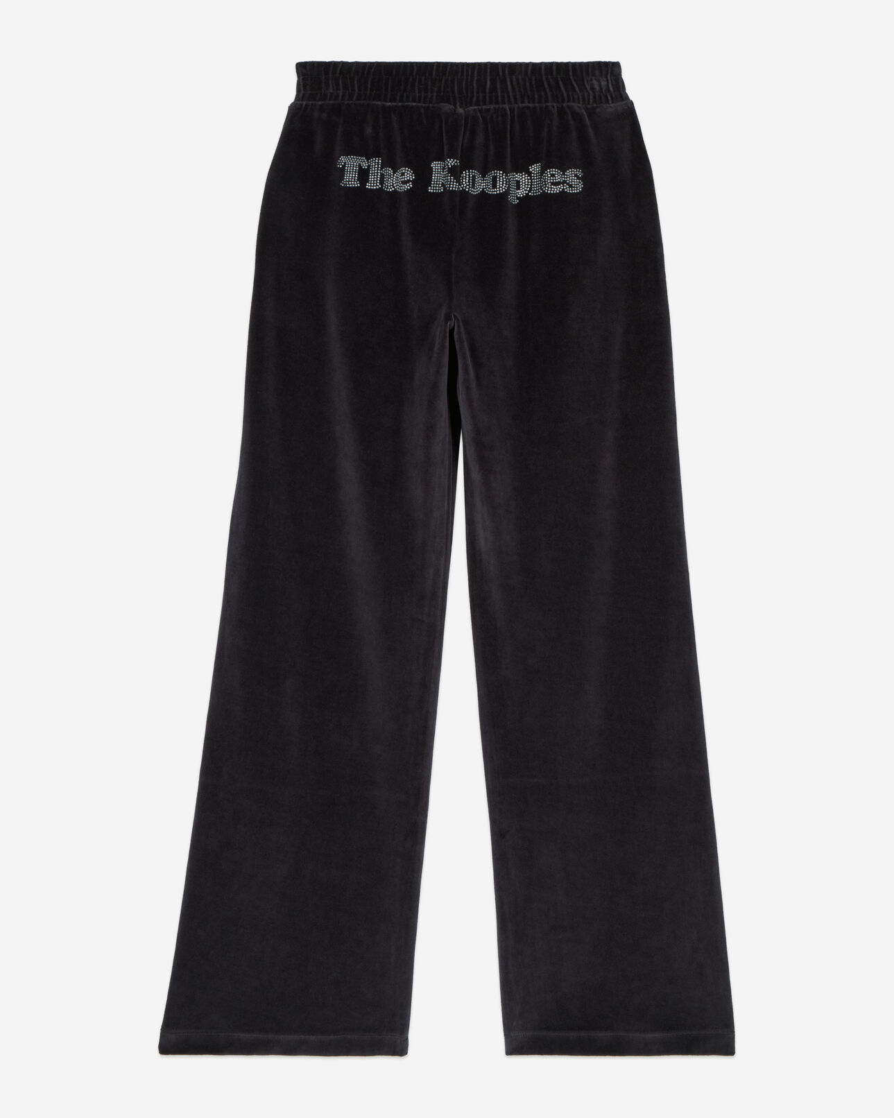 The Kooples WOMEN BLACK black velvet tracksuit trousers