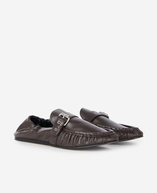 The Kooples F DARK BROWN brown leather loafers