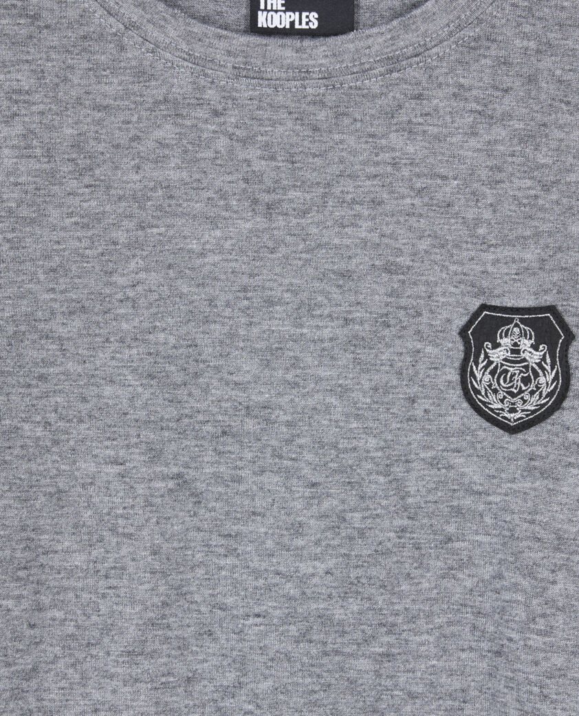 The Kooples FEMME GREY MELANGE t-shirt manches longues imprim&eacute;