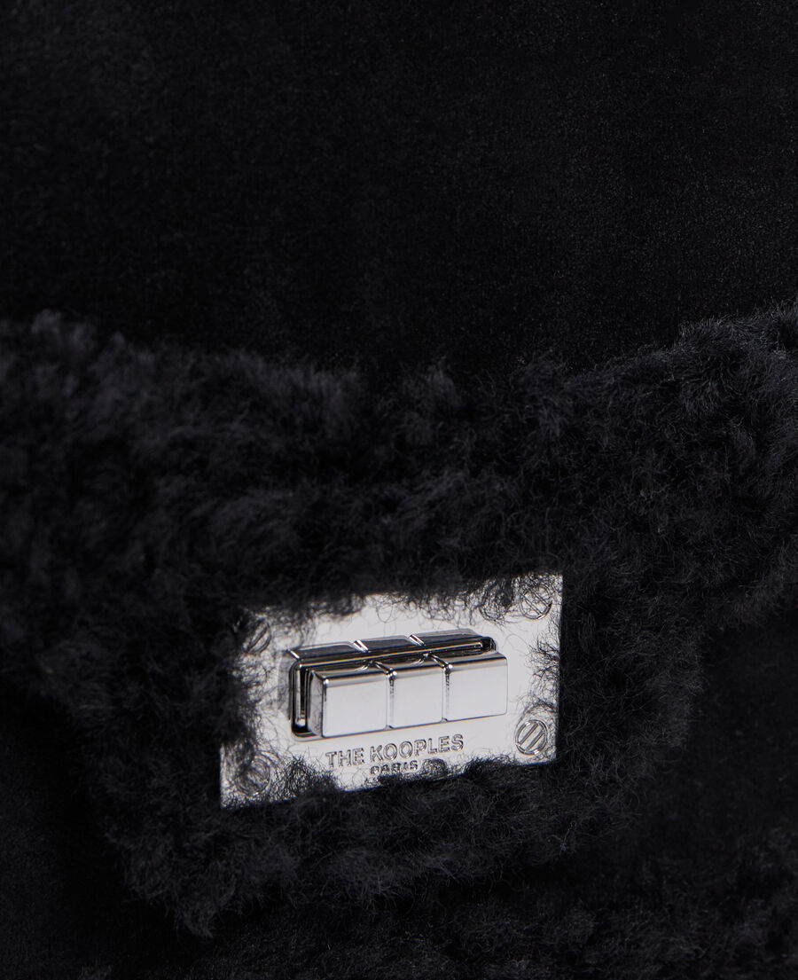 The Kooples FEMME BLACK sac emily small cuir su&egrave;de noir