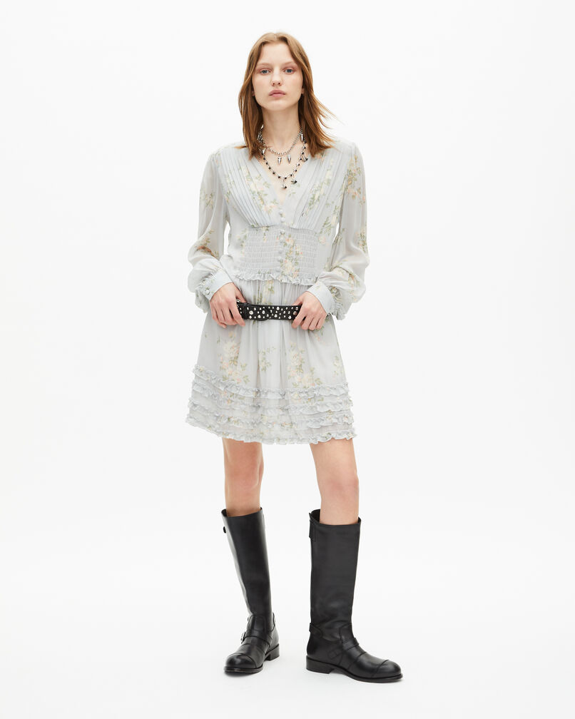 The Kooples FEMME BLUE robe courte imprimé fleuri bleue