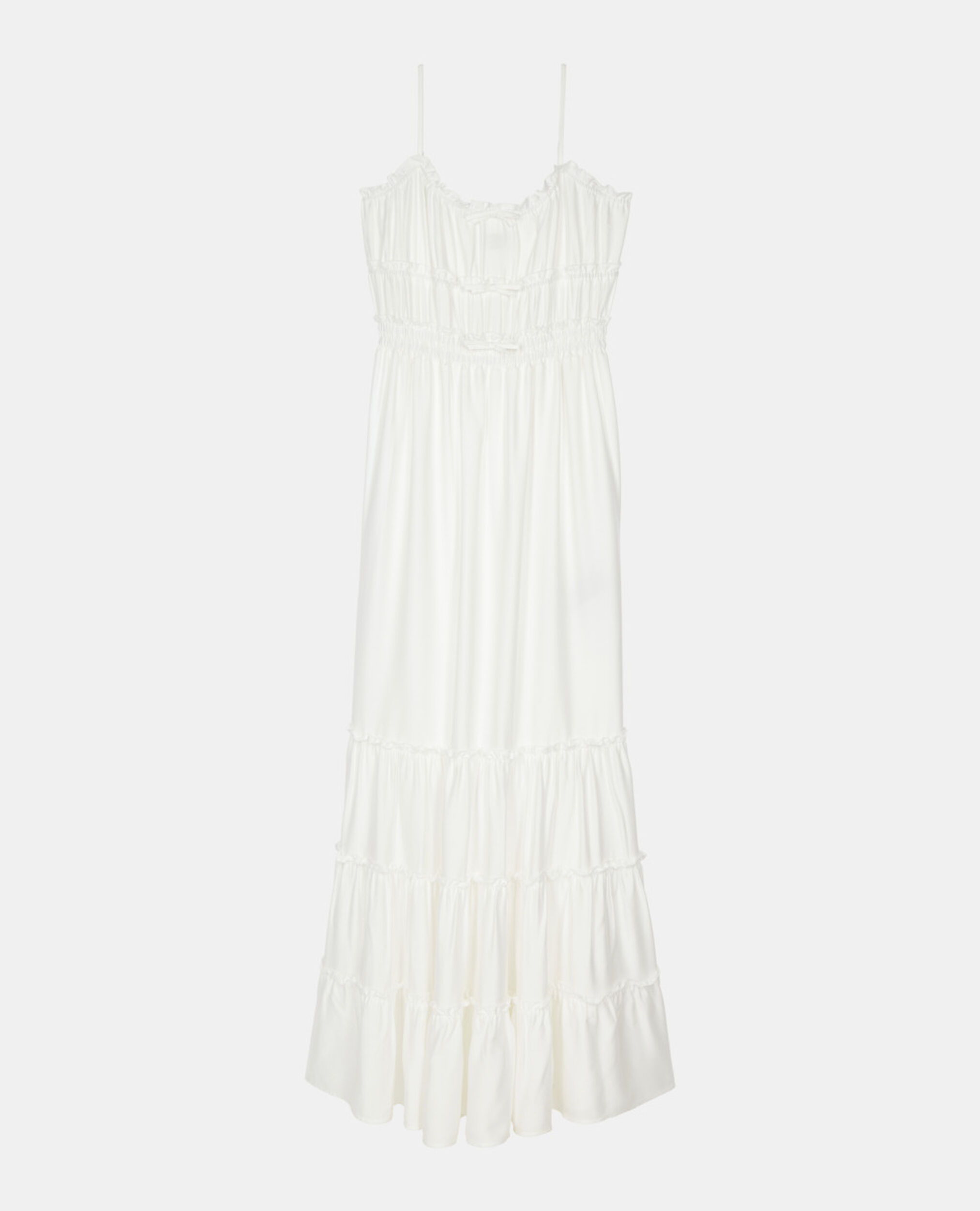 Long white dress with bows, WHITE, hi-res image number null