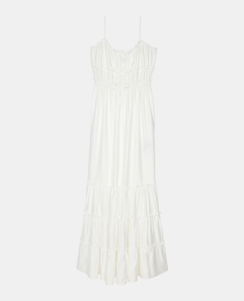The Kooples FEMME WHITE robe longue avec nœuds blanche