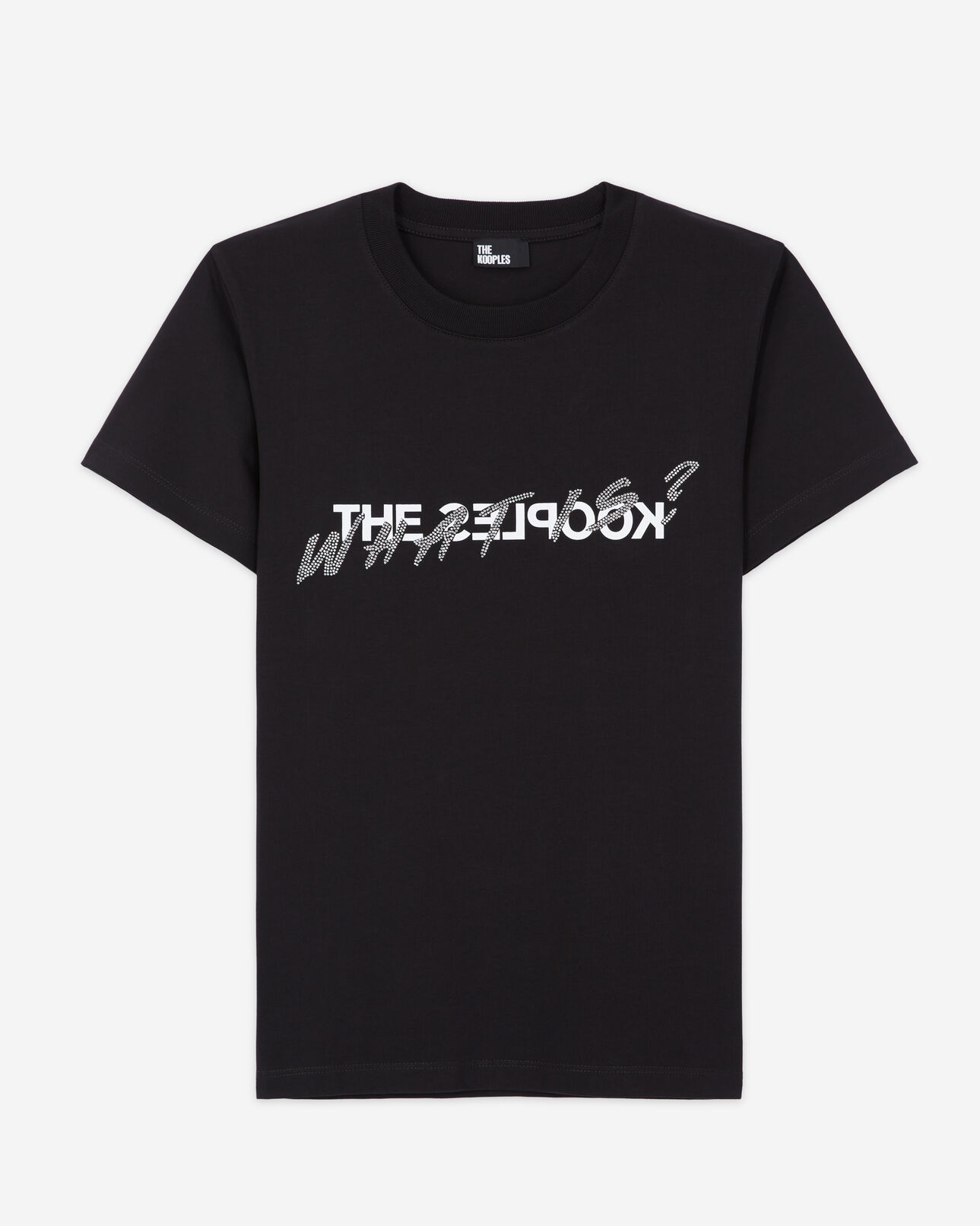 The Kooples WOMEN BLACK women's black what is t-shirt with rhinestones