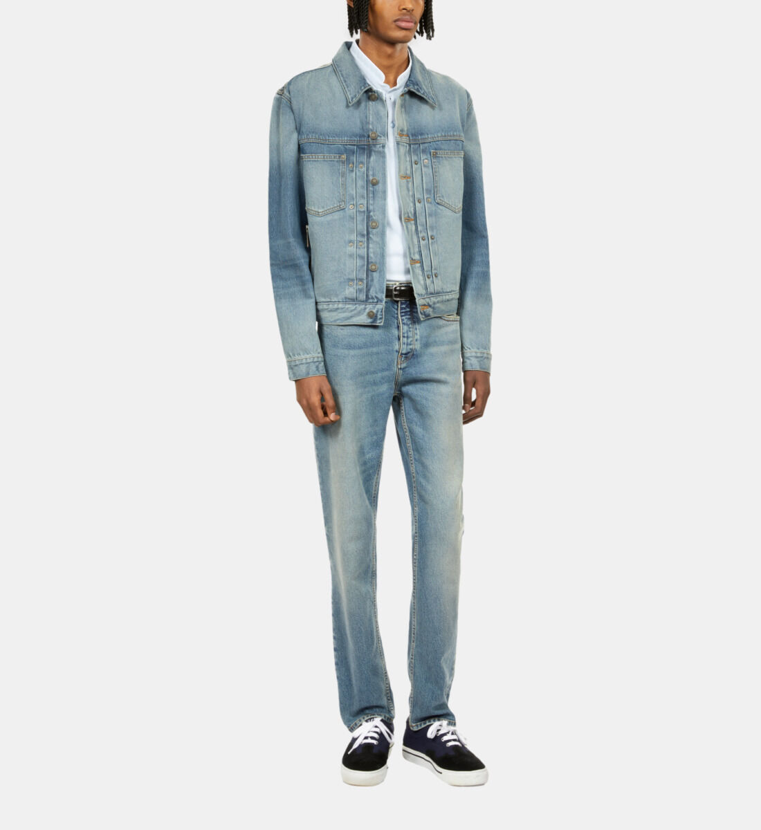 Blue washed denim jacket