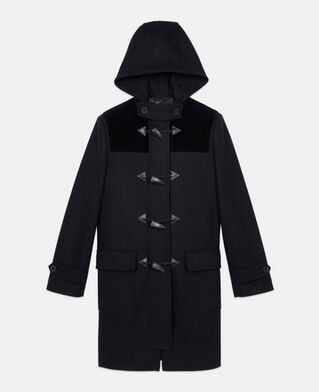 The Kooples F BLACK black hooded pea coat