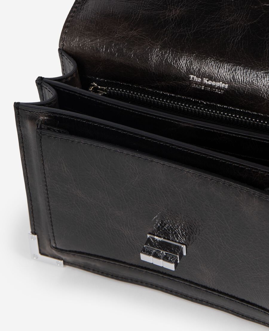 The Kooples DAMEN BROWN emily tasche aus braunem crackleder