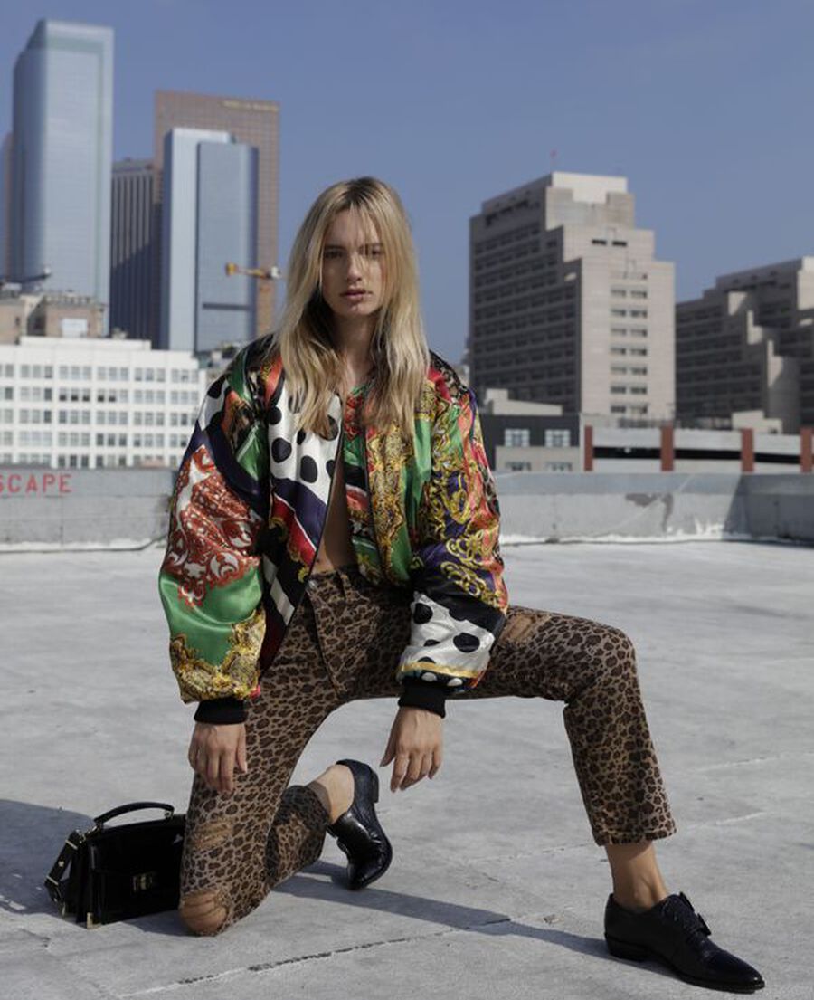 lexy jeans with chocolate leopard print