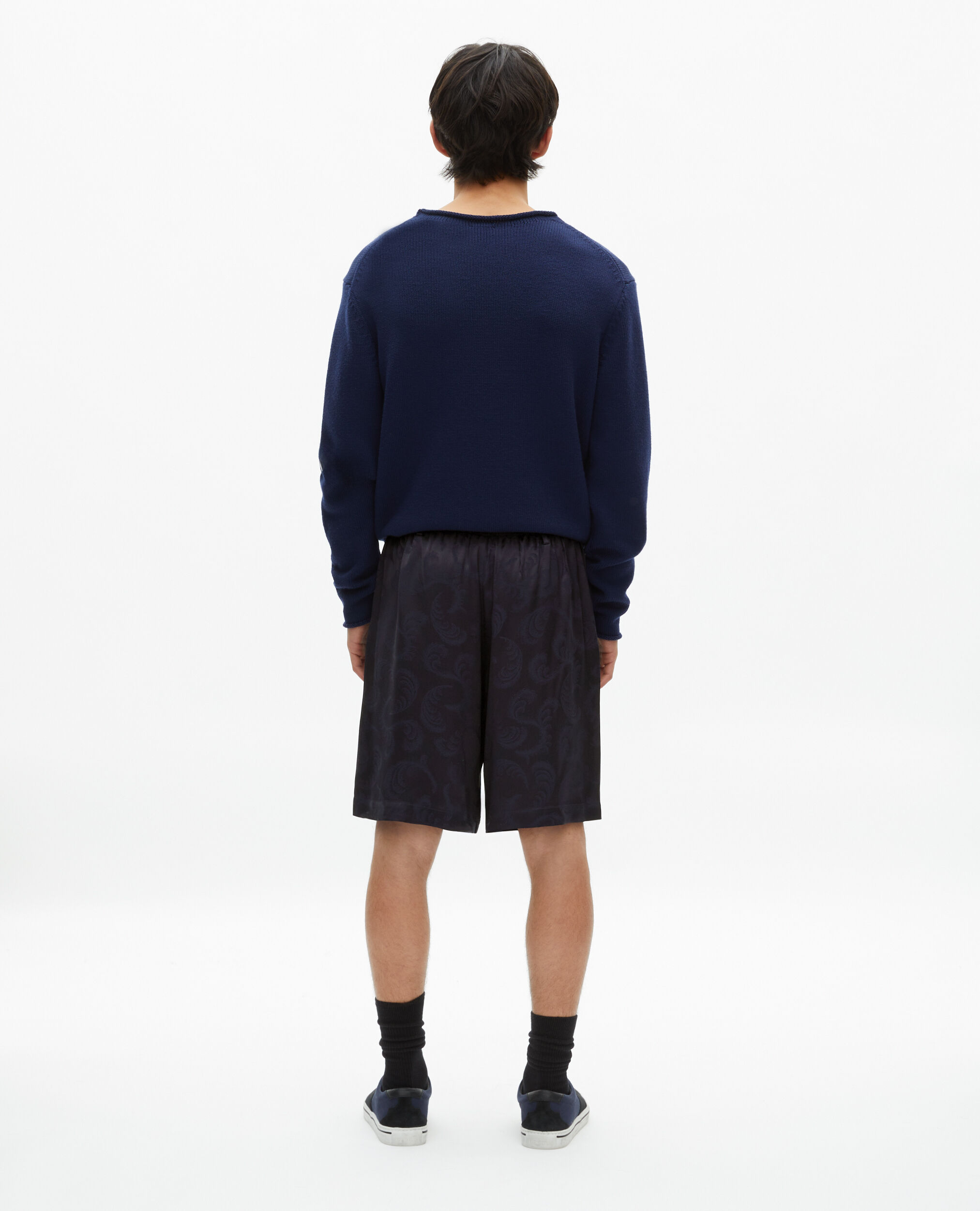 Navy jacquard shorts, NAVY, hi-res image number null