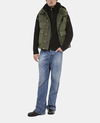 The Kooples MEN OLIVE khaki sleeveless down jacket