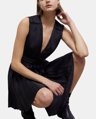 The Kooples FEMME BLACK robe courte plissée noire