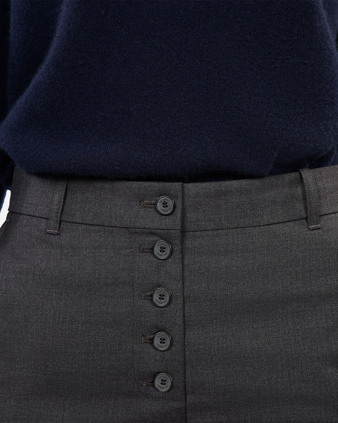The Kooples WOMEN GREY grey flared wool pants