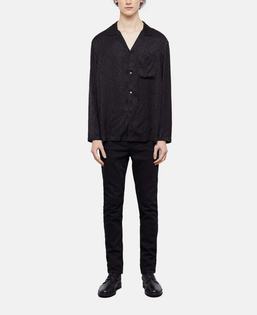 snakeskin print casual shirt
