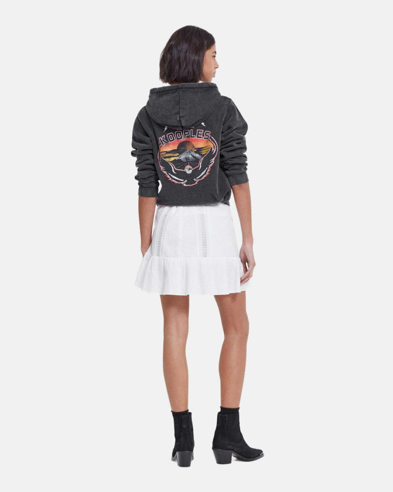 The Kooples MUJER OFF WHITE falda corta blanco crudo algodón inglés