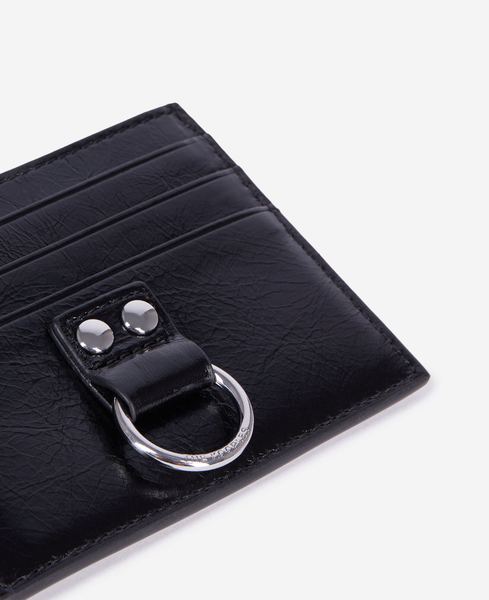 The Kooples DAMEN BLACK schwarzes kartenetui amelia aus leder