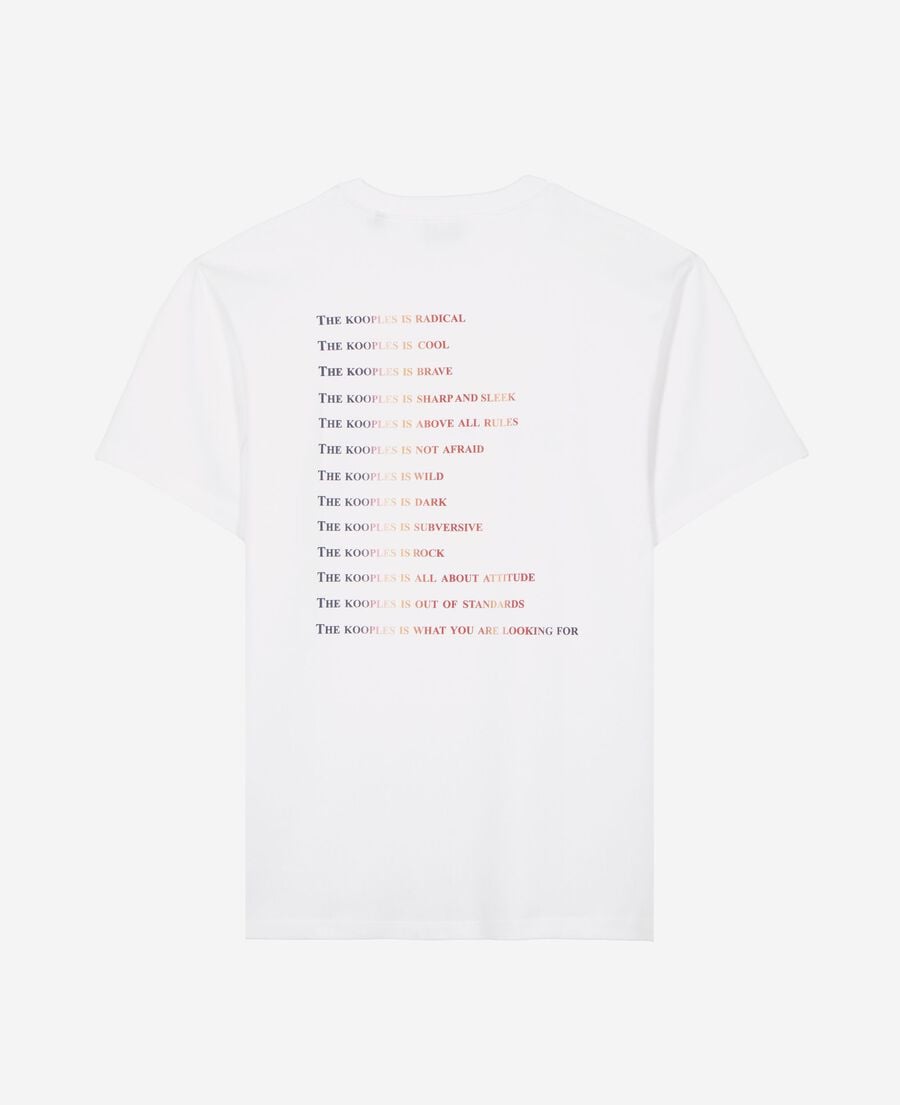 The Kooples HOMME WHITE t-shirt avec logo multicolore blanc