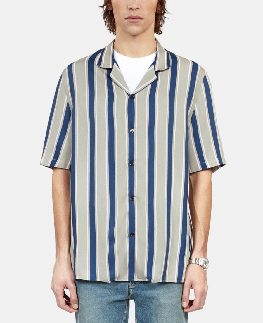 The Kooples HOMME PURPLE / GREEN chemise manches courtes à rayures