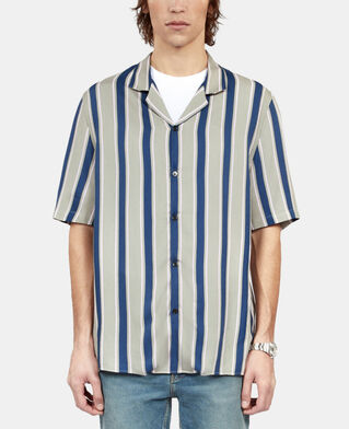 The Kooples HOMME PURPLE / GREEN chemise manches courtes à rayures