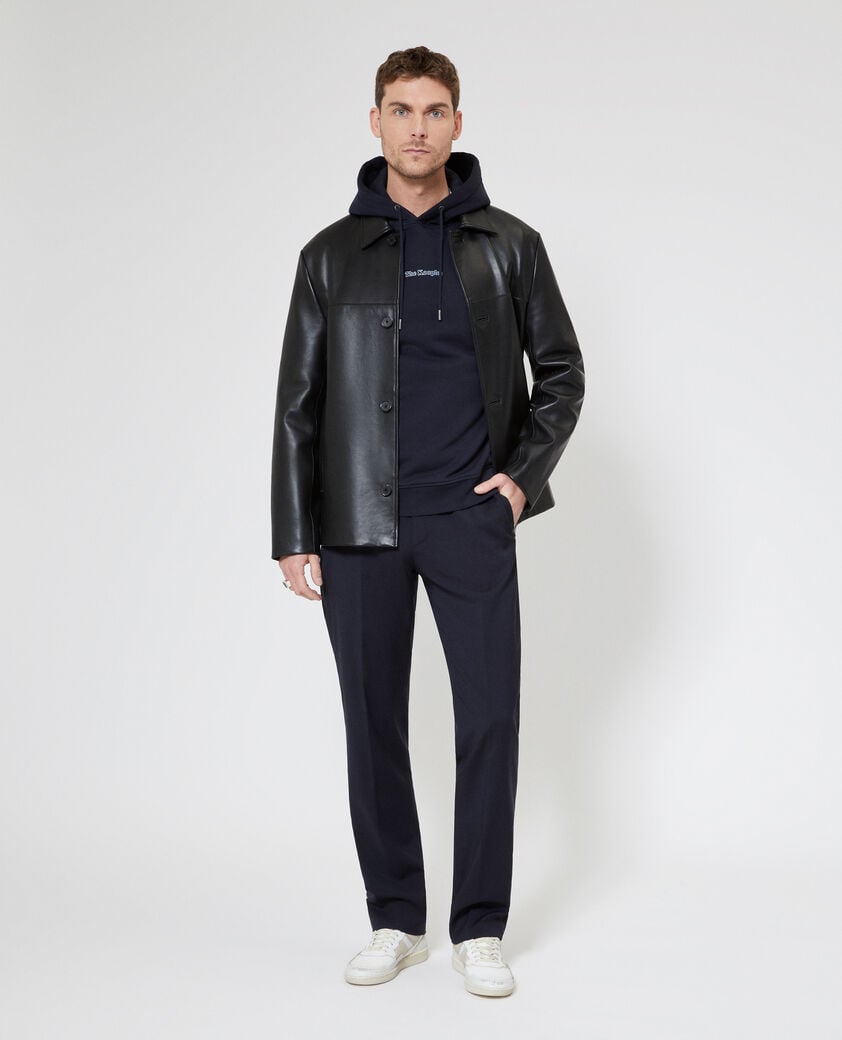 The Kooples HOMME DARK NAVY sweatshirt &agrave; capuche avec logo marine