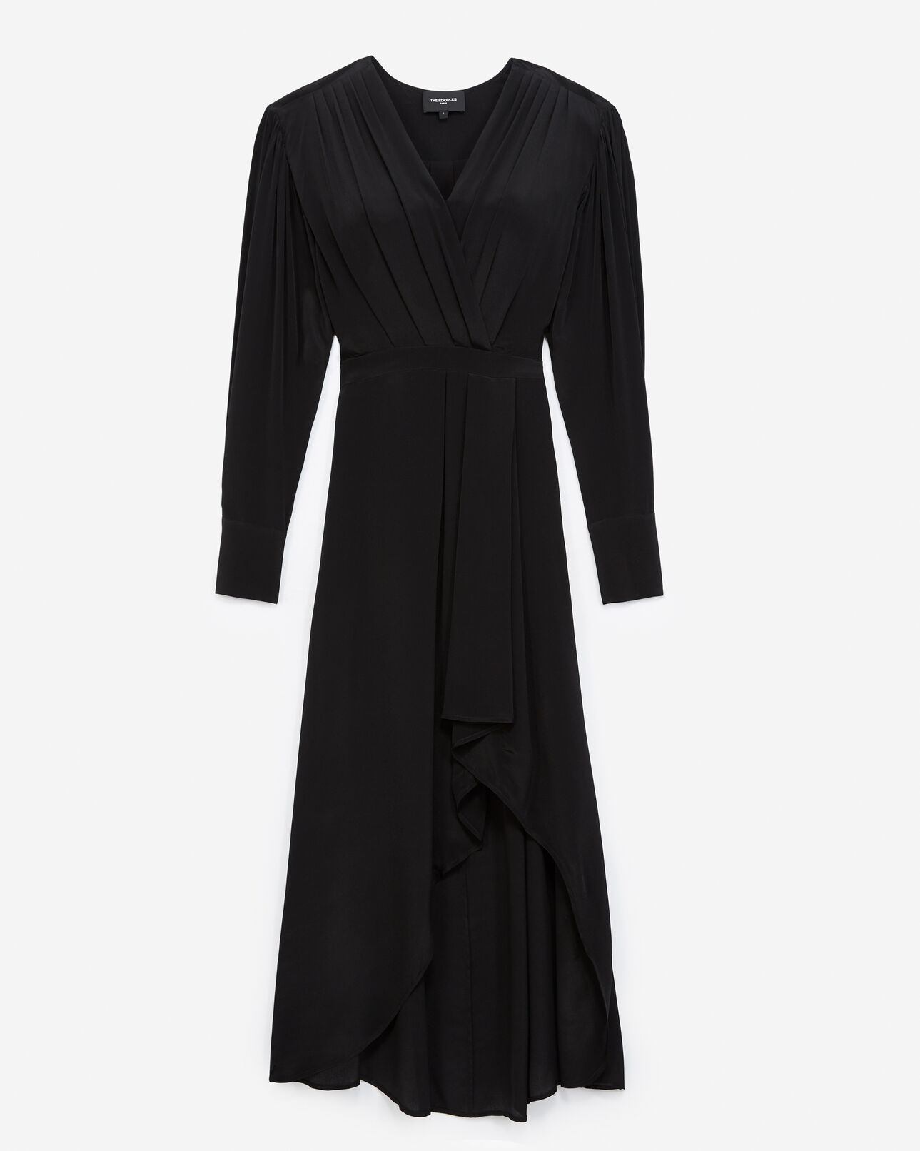 The Kooples WOMEN BLACK long black draped dress